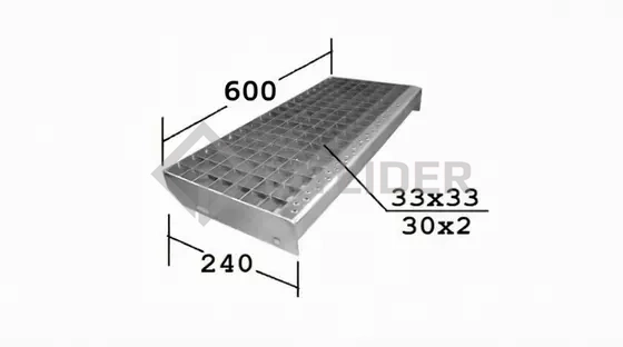 Ступени из прессованного настила P 600х240х30х2
